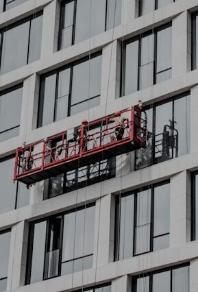 Rope Access Window Cleaning on Fulham Road